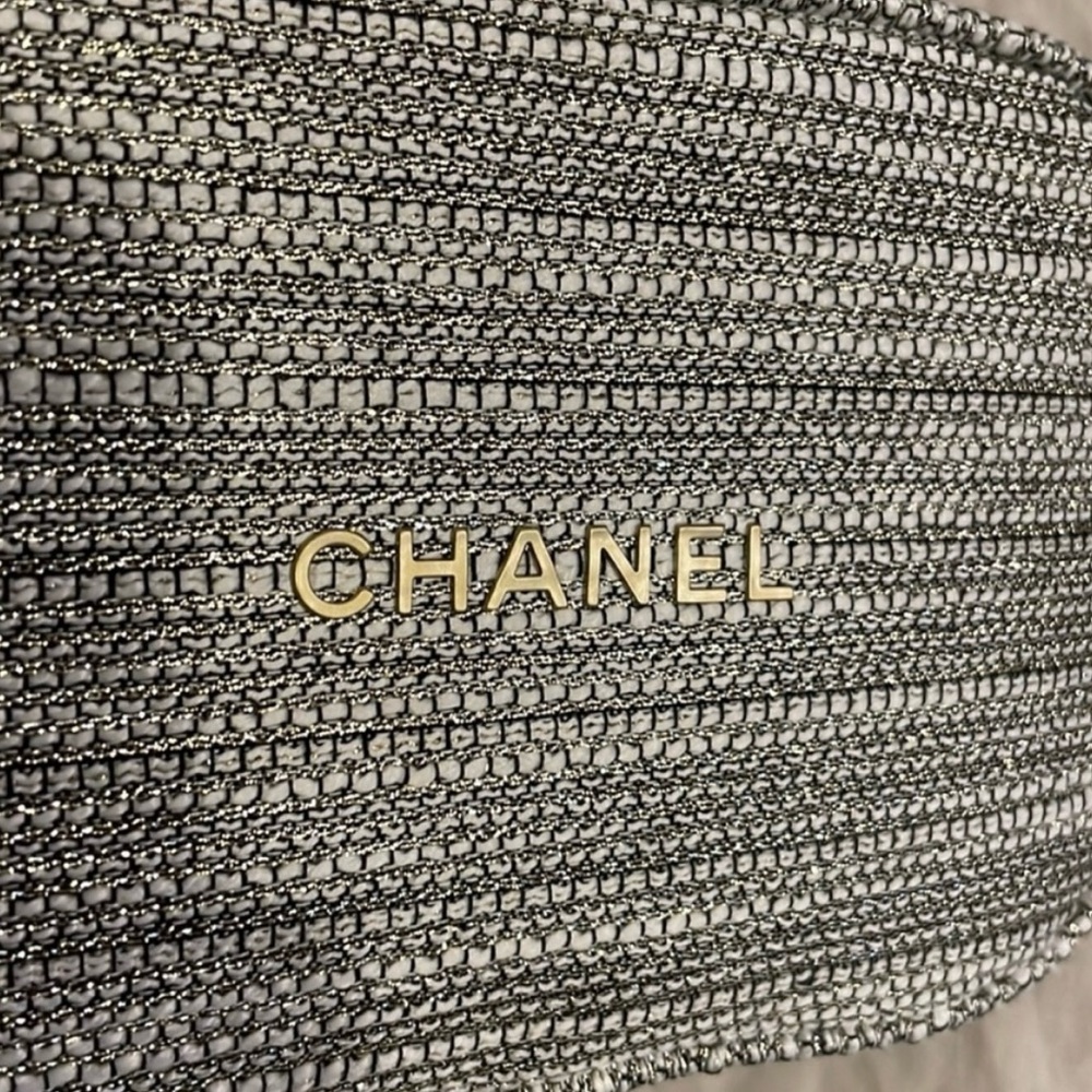 Chanel Gray and Gold Cosmetic Case NWOT - Picture 2 of 9